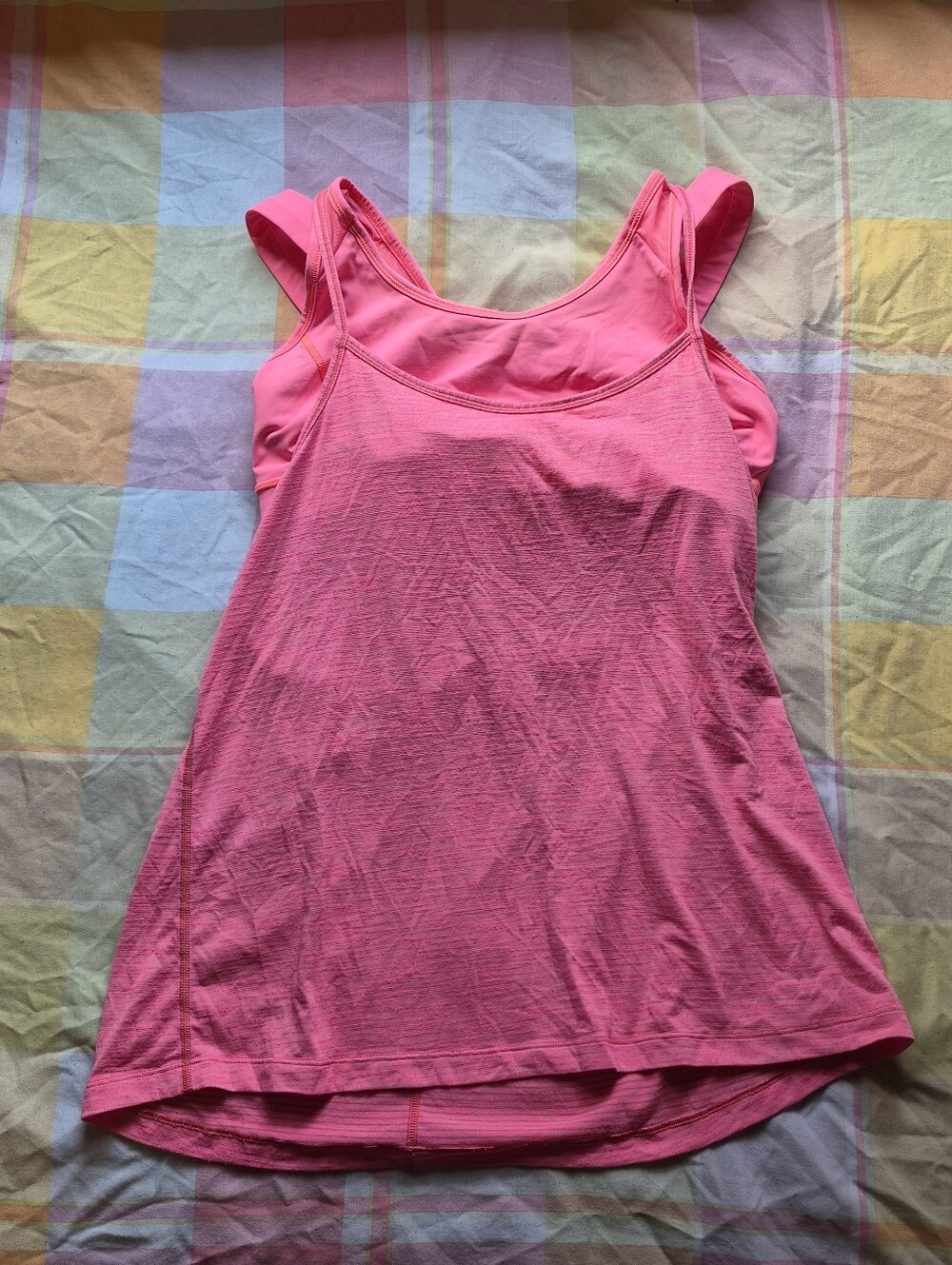 Women's Pink Performance Tank Top with Built-In Support